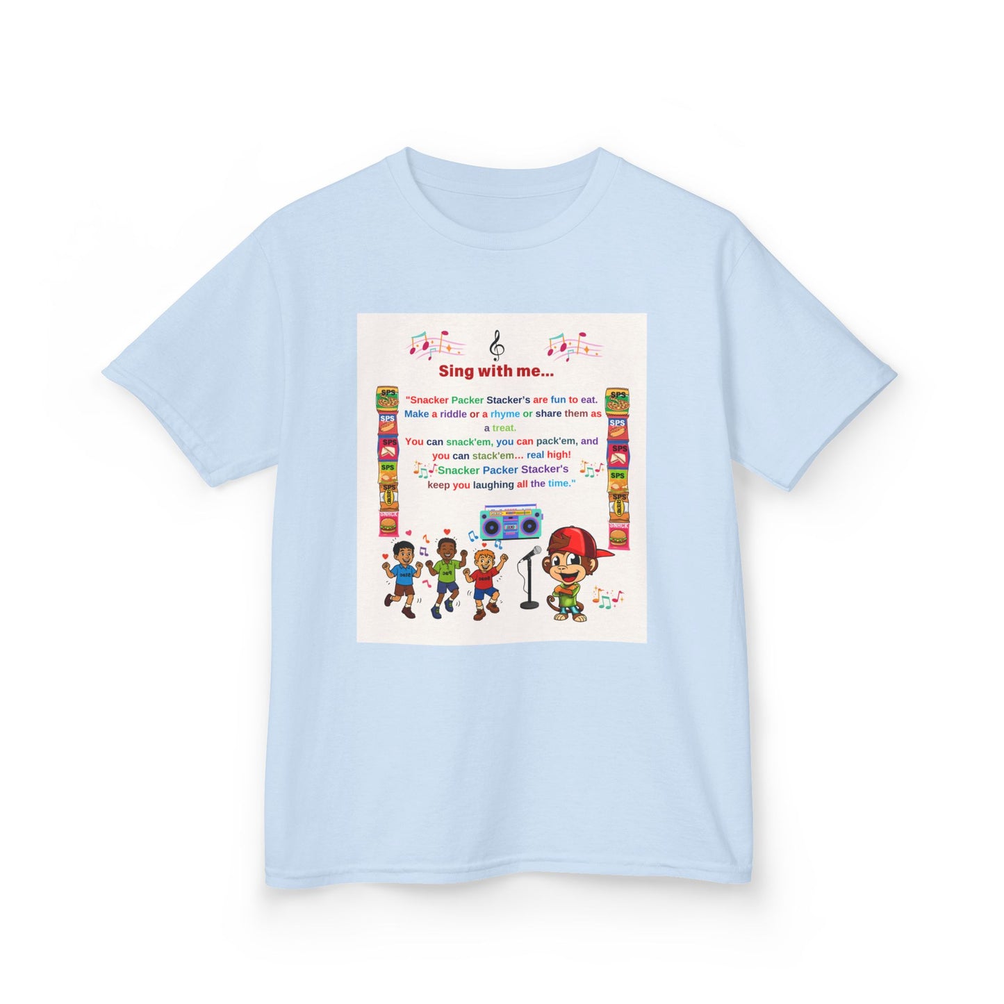 Kids Snacker Packer Stacker Snack Tee, Fun Food Shirt for Children, Snack Lover Gift, Kids Graphic Tee, Foodie T-shirt