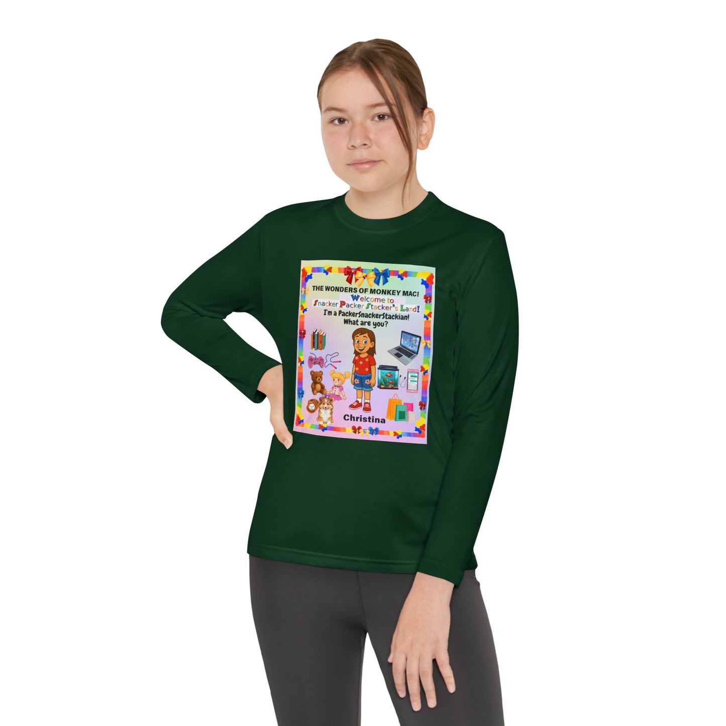 Youth Long Sleeve Tee — "I'm a Pantherchaser" Colorful Kids Reading & School Shirt