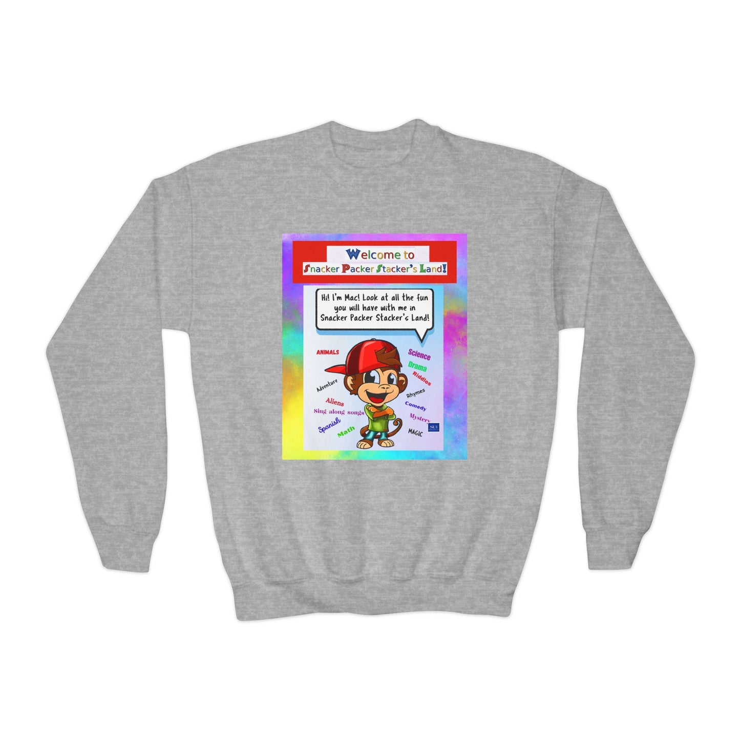 Youth Crewneck Sweatshirt with Fun Character Design