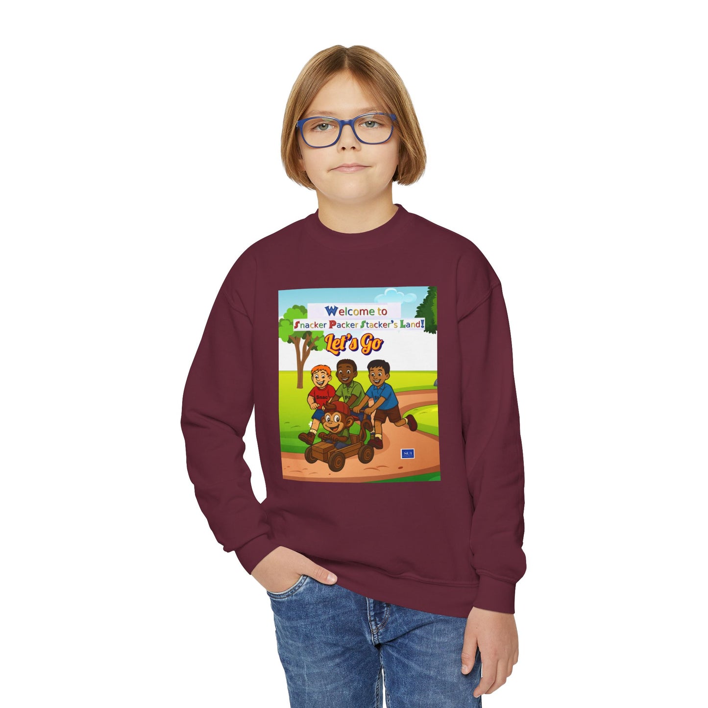 Kids' Cartoon Adventure Crewneck Sweatshirt
