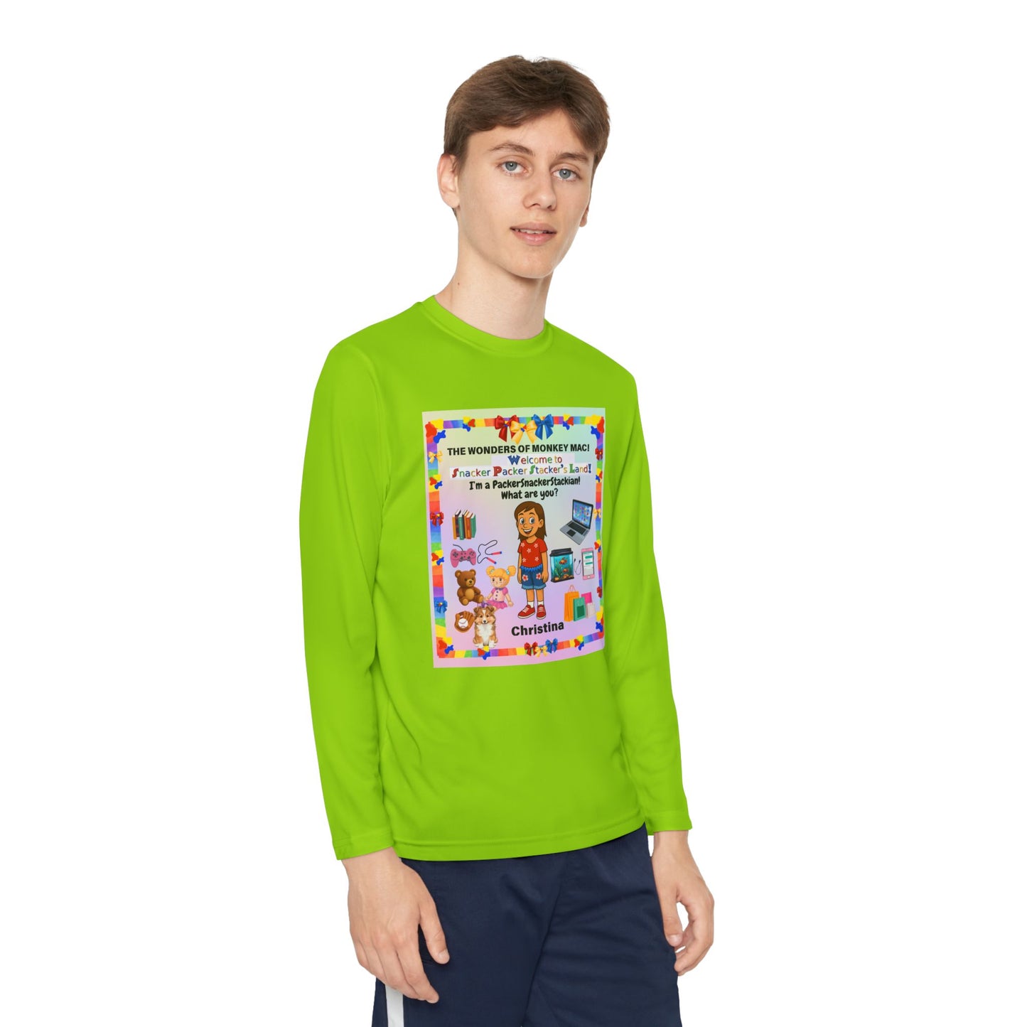 Youth Long Sleeve Tee — "I'm a Pantherchaser" Colorful Kids Reading & School Shirt