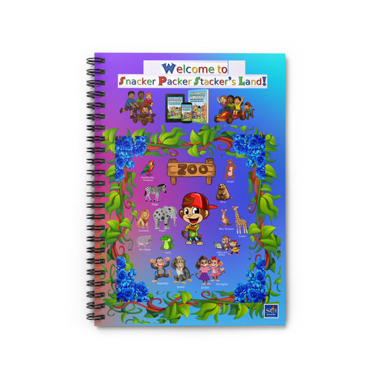 Spiral Notebook — "Welcome to Snacker Packer Stacker's Land" Colorful Kids Journal