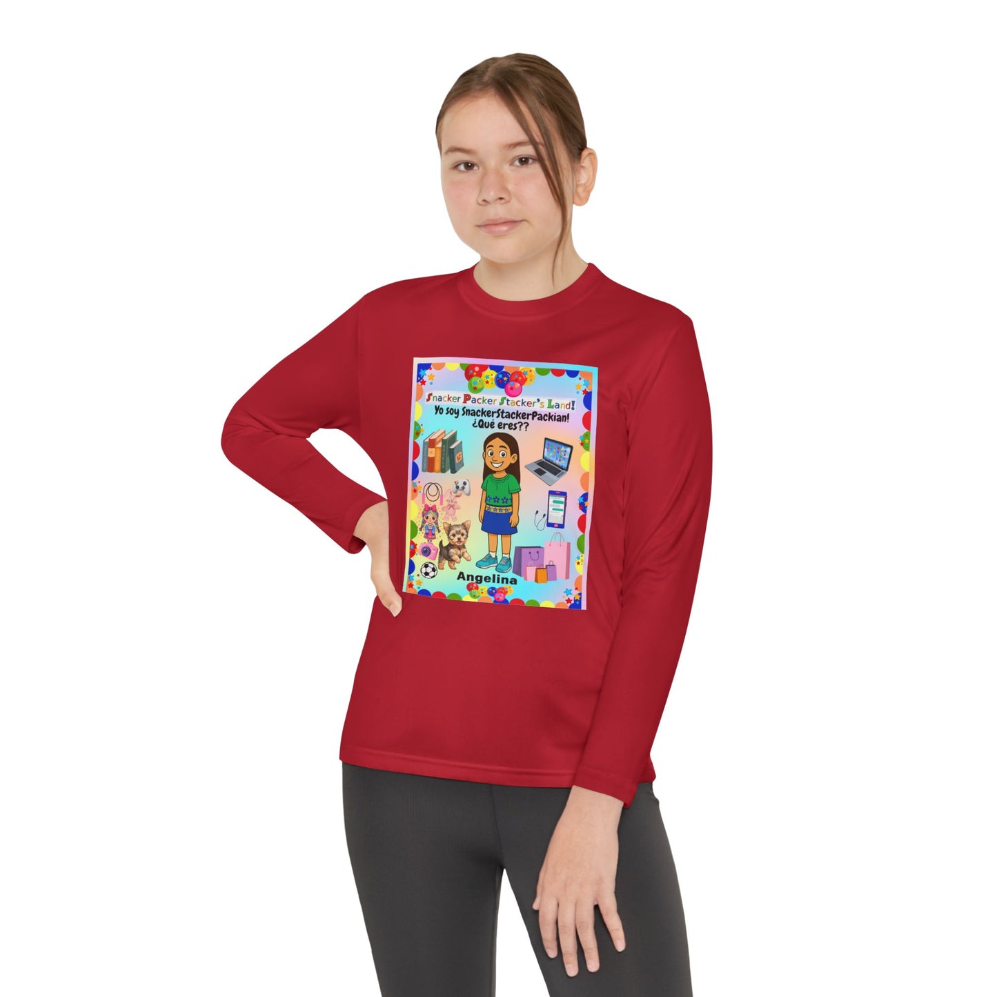Youth Long Sleeve Tee — Personalized 'Angelina' Birthday/School Celebration Design