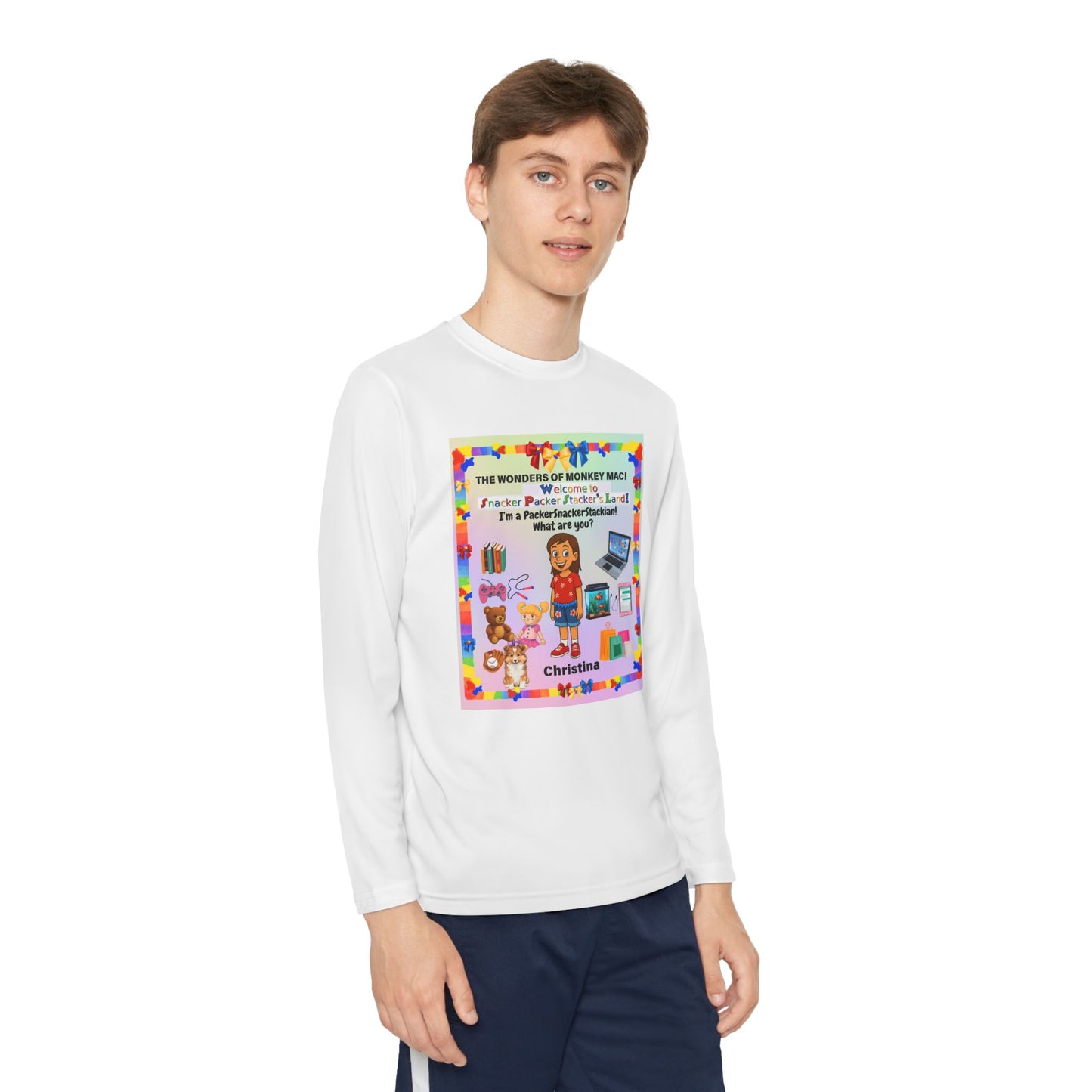 Youth Long Sleeve Tee — "I'm a Pantherchaser" Colorful Kids Reading & School Shirt