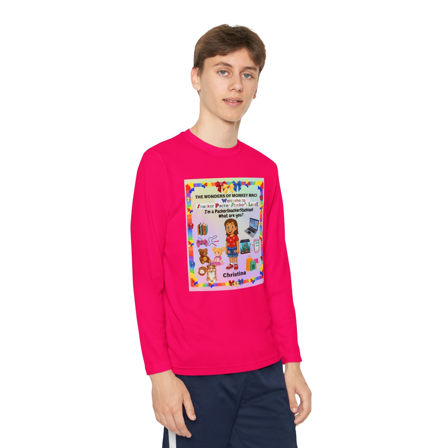 Youth Long Sleeve Tee — "I'm a Pantherchaser" Colorful Kids Reading & School Shirt