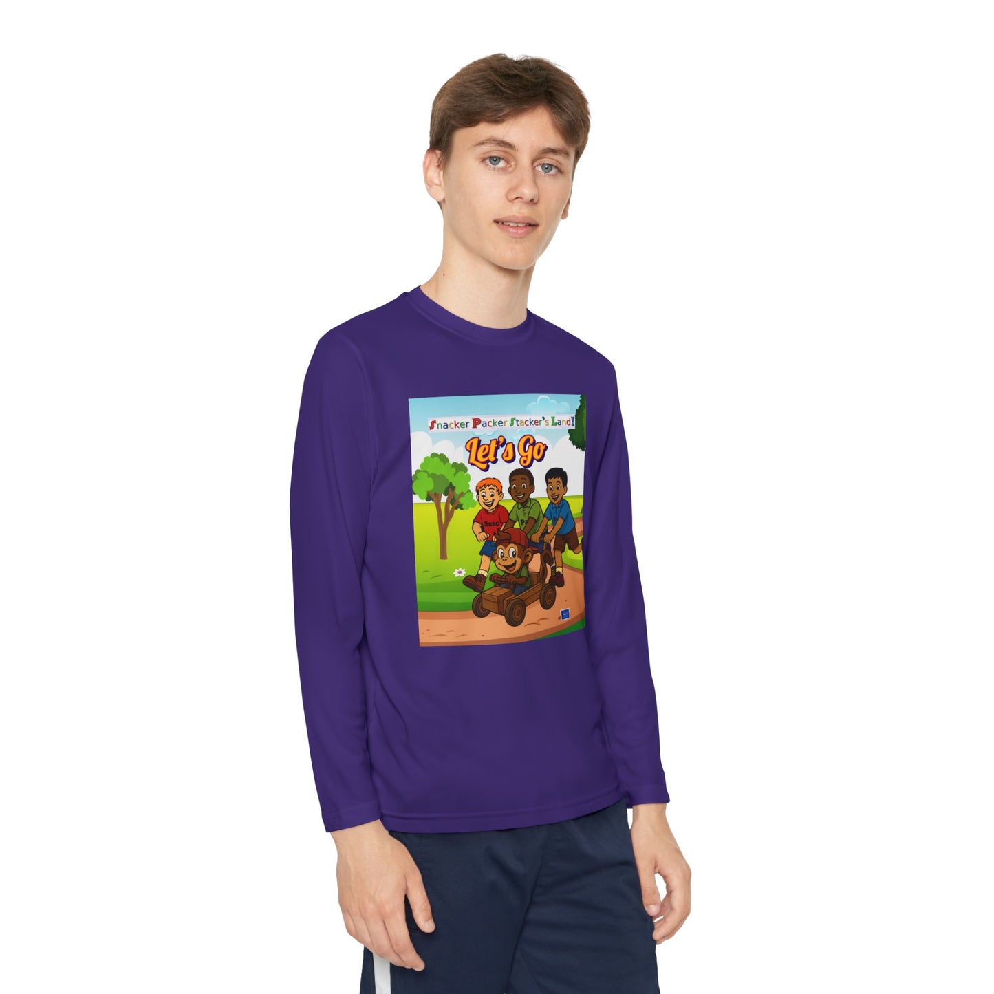 Youth Long Sleeve Graphic Tee - Let's Go Adventure Shirt