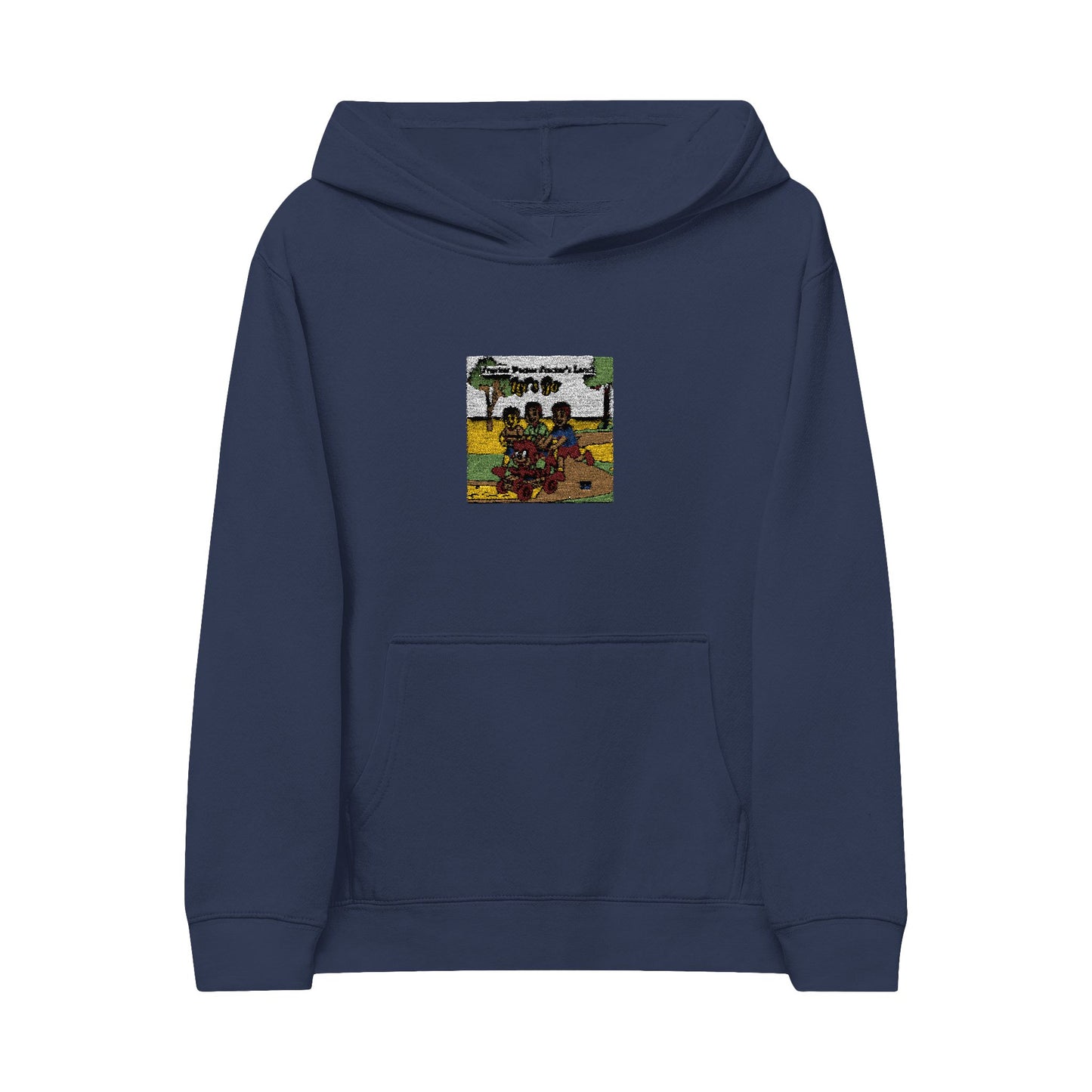 Kids Embroidered Fleece Hoodie - Cozy Art-Inspired Style