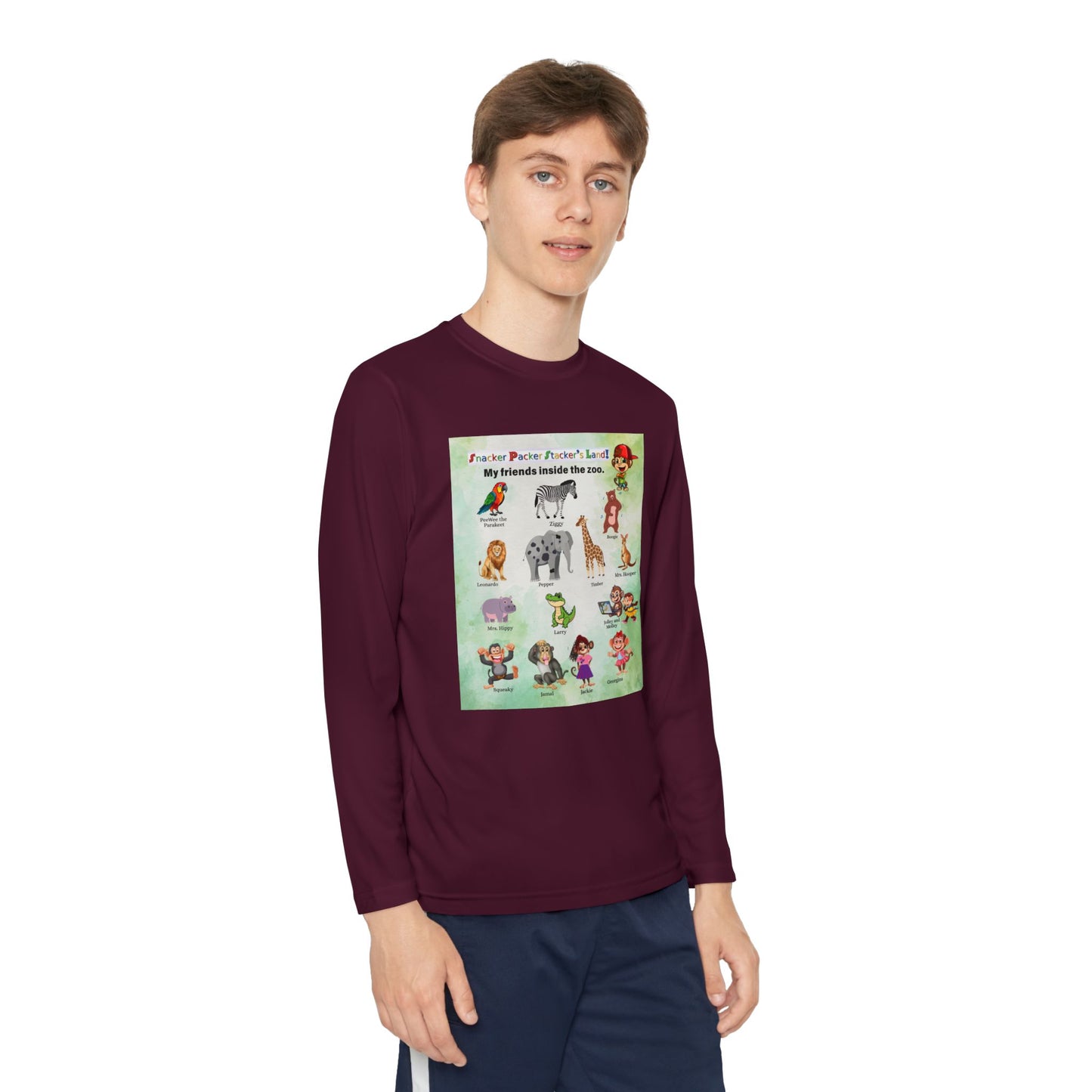 Youth Long Sleeve Competitor Tee - Animal Friends Adventure Design