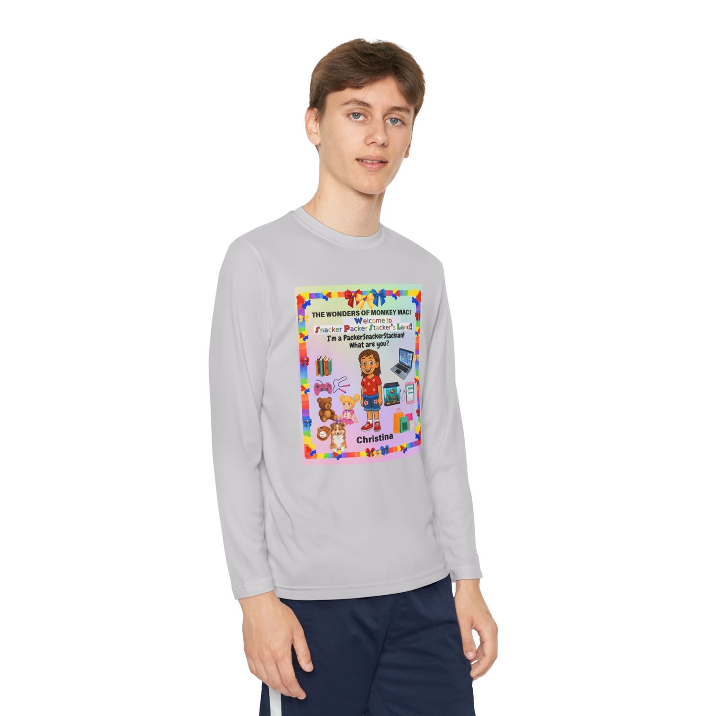 Youth Long Sleeve Tee — "I'm a Pantherchaser" Colorful Kids Reading & School Shirt