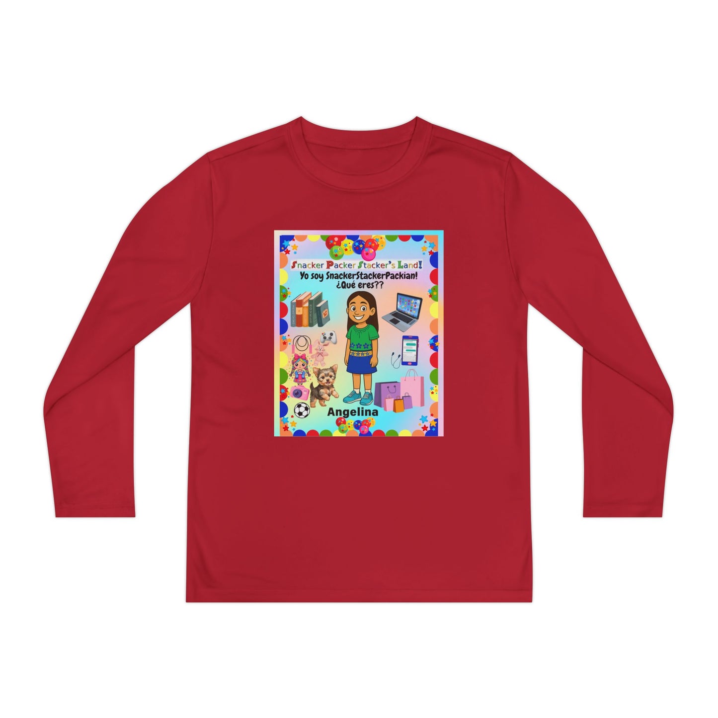 Youth Long Sleeve Tee — Personalized 'Angelina' Birthday/School Celebration Design