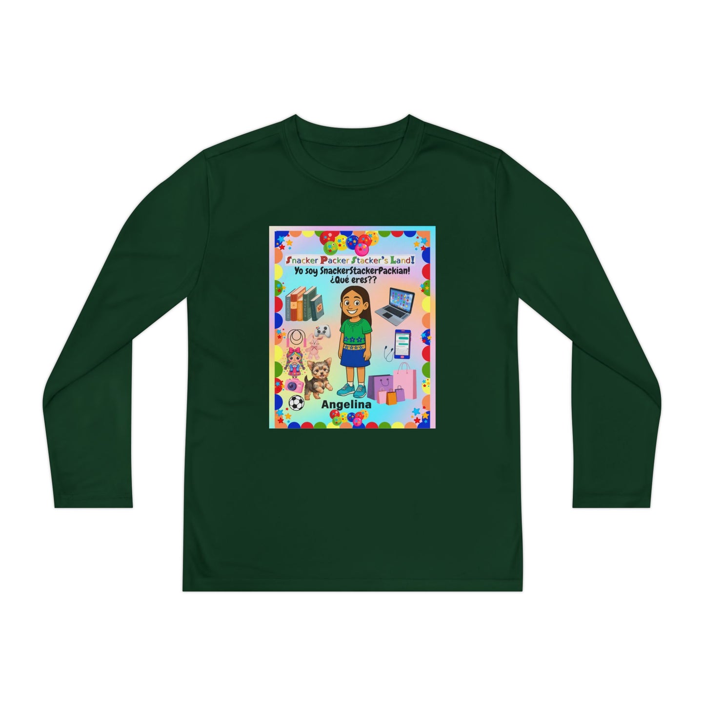 Youth Long Sleeve Tee — Personalized 'Angelina' Birthday/School Celebration Design
