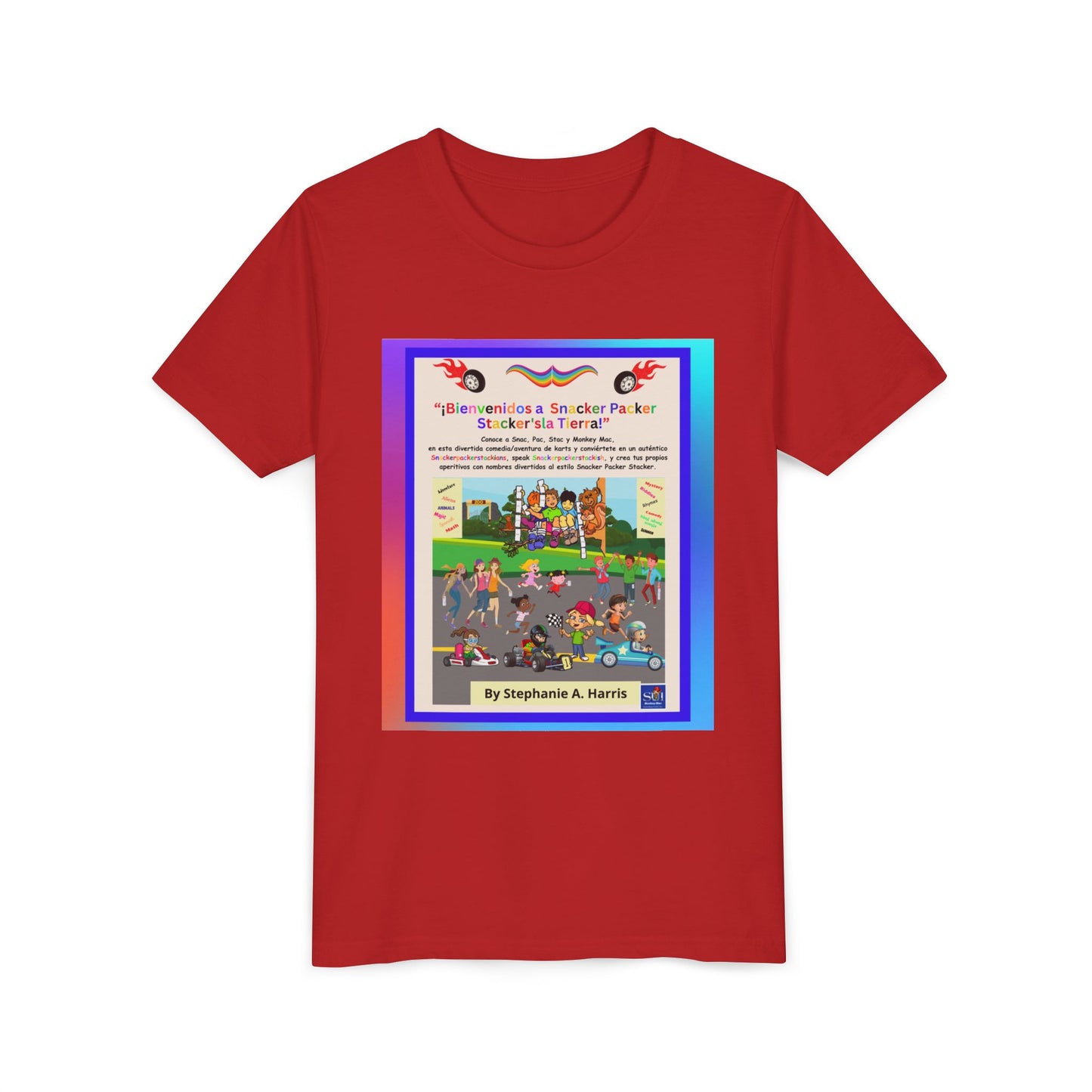 Youth Tee — (Spanish) ¡Diviértete escuchando el e-book de Monkey Mac!