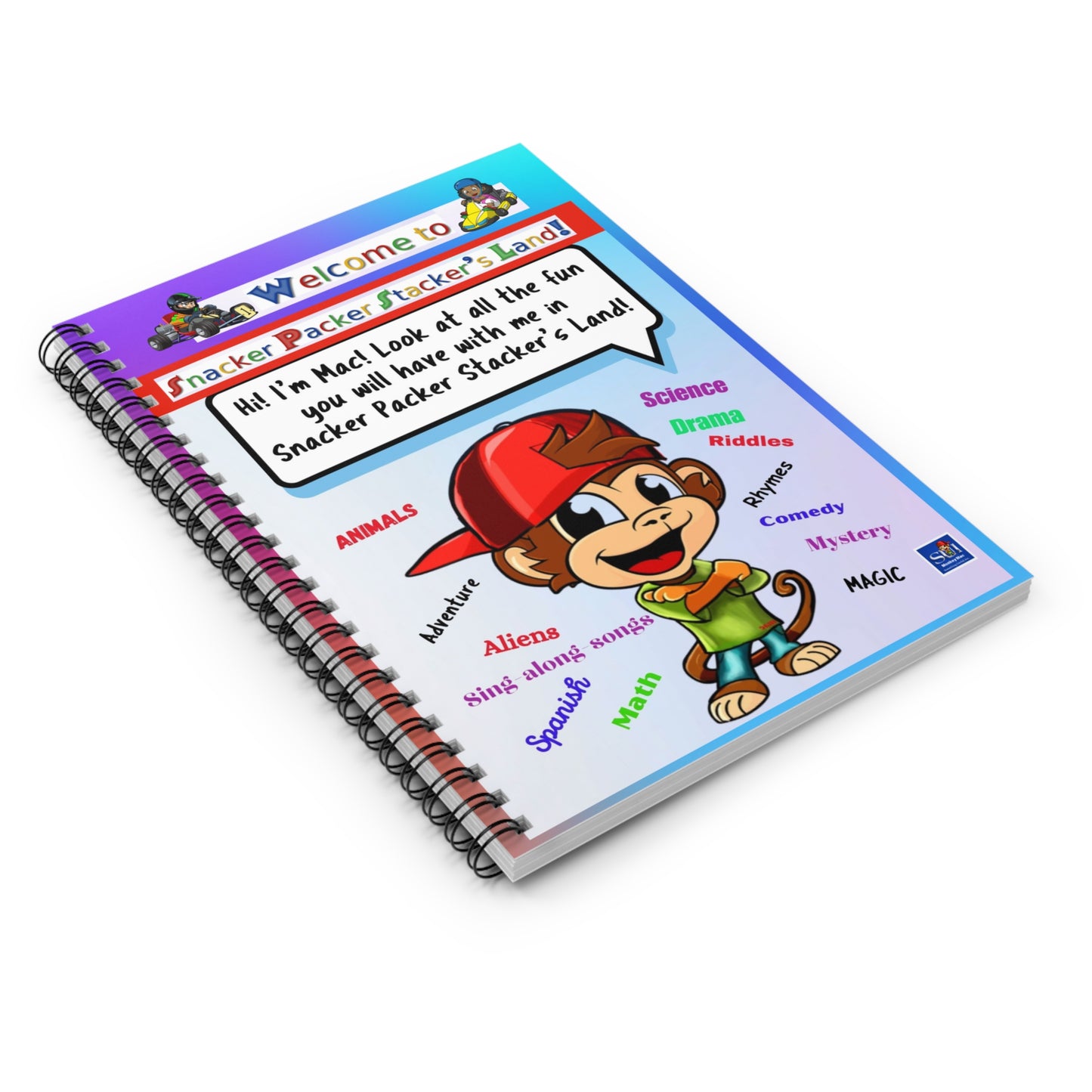 Kids' Spiral Notebook — "Welcome to Snacker Packer Stacker's Land" Ruled Journal
