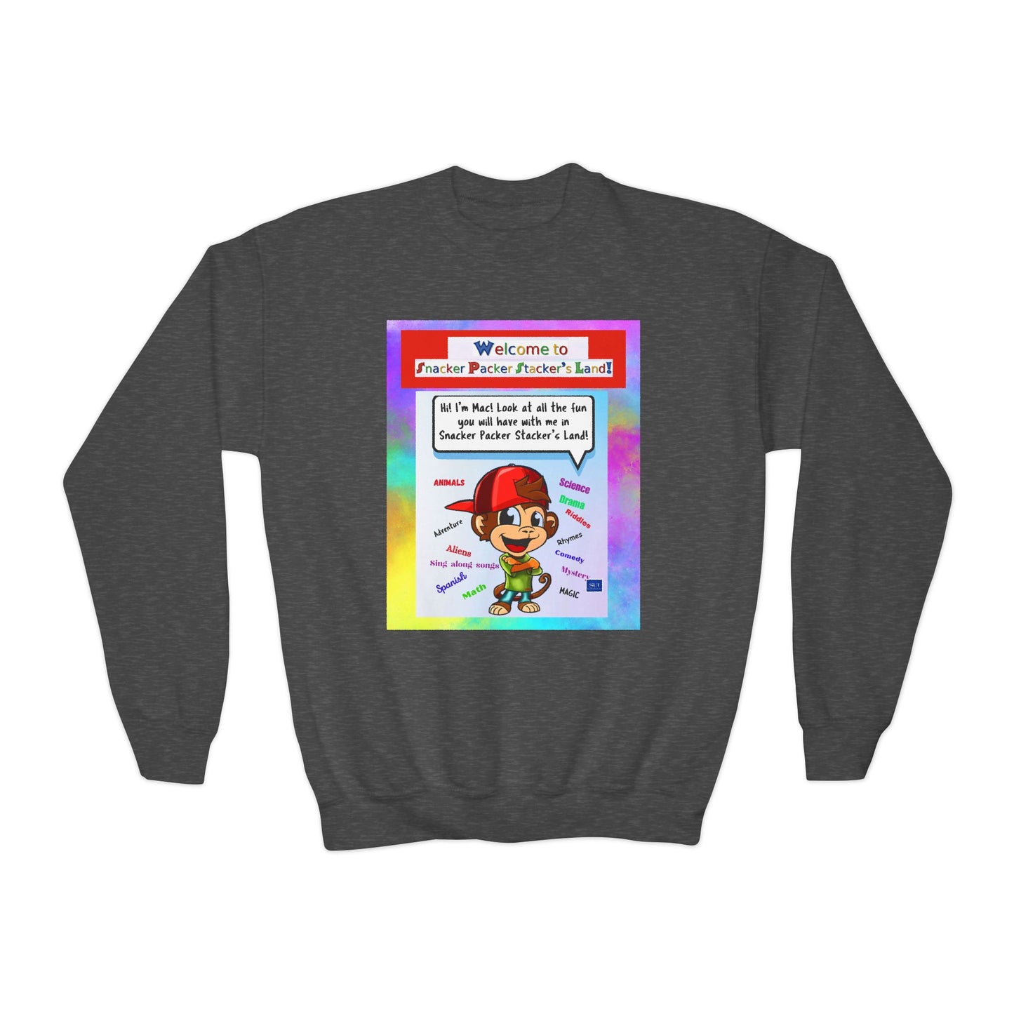 Youth Crewneck Sweatshirt with Fun Character Design
