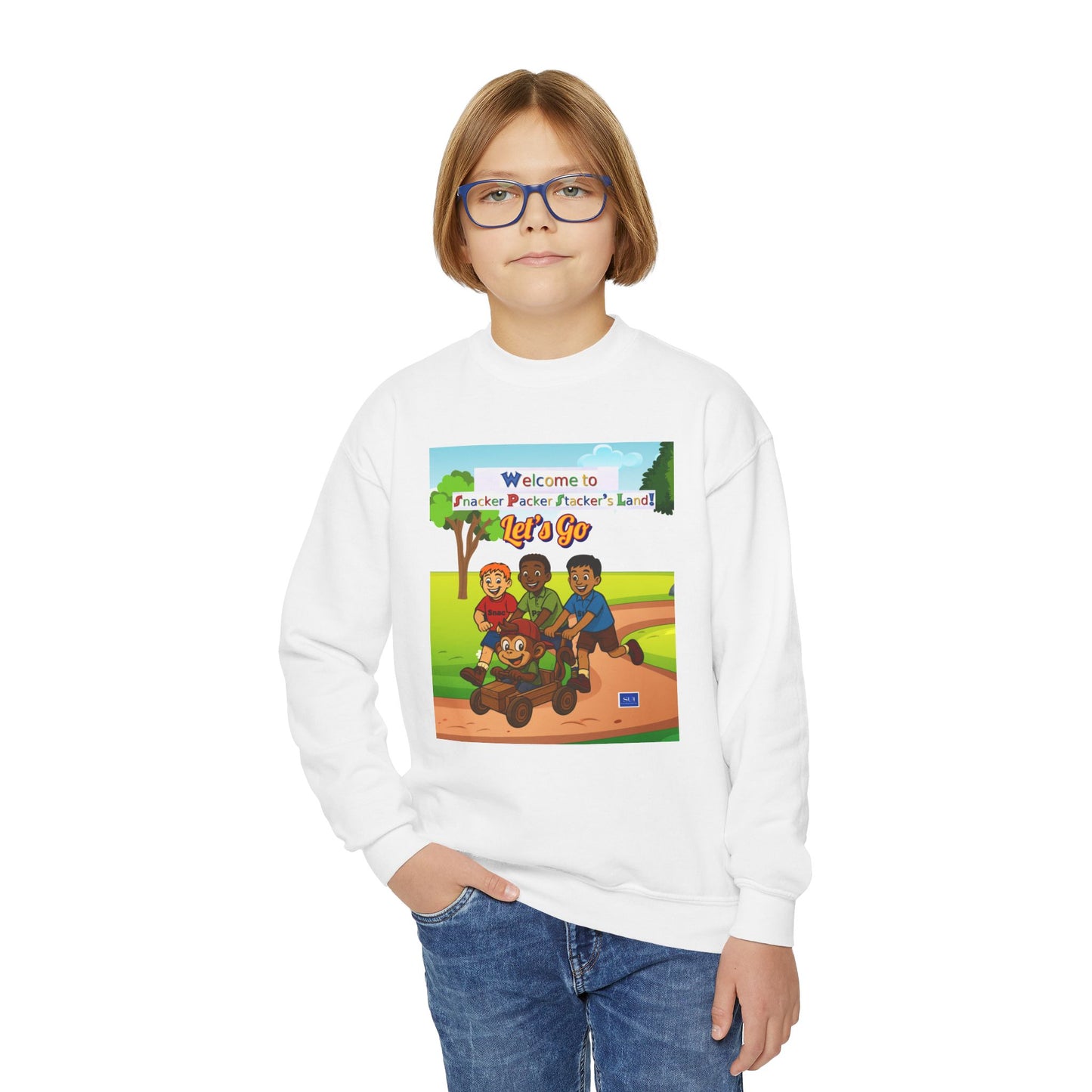 Kids' Cartoon Adventure Crewneck Sweatshirt