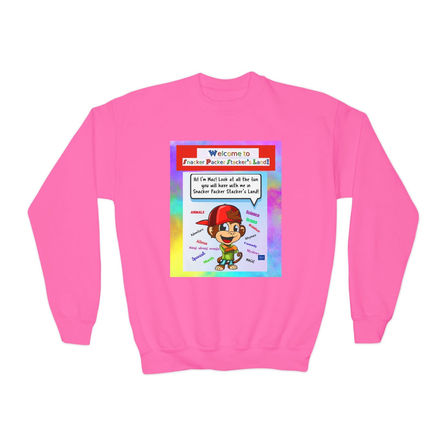 Youth Crewneck Sweatshirt with Fun Character Design