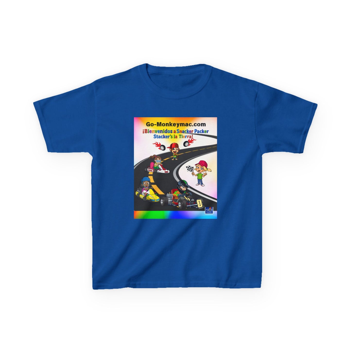 Kids T-Shirt - (Spanish) Road Rally Graphic Tee — Colorful Cartoon Racers