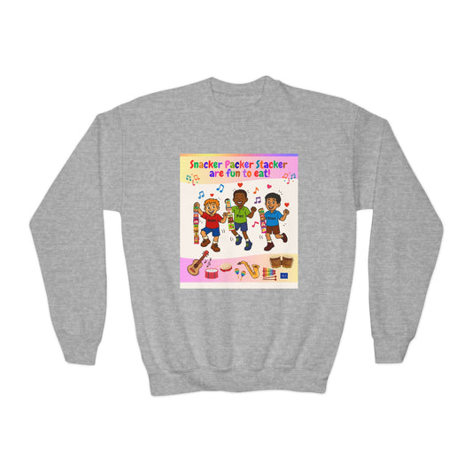 Youth Soccer Fun Crewneck Sweatshirt - Colorful Playful Design
