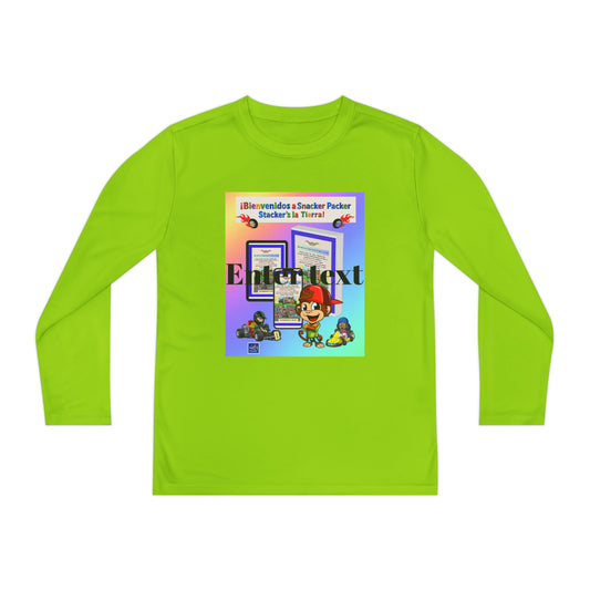 Youth Long Sleeve Tee — 'Bienvenido a Snacker Packer Stacker's' ¡Un mundo de diversión y aventura!