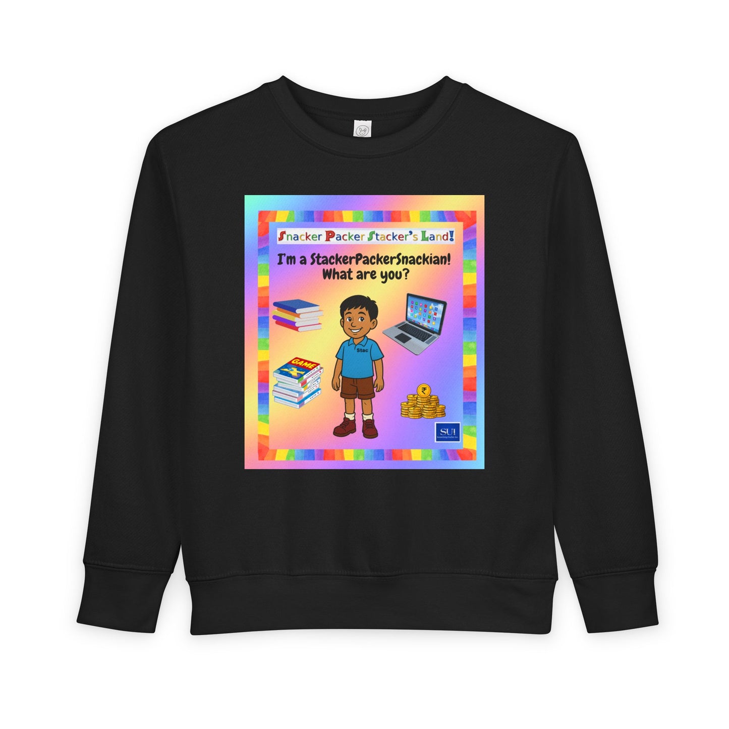 Toddler Sweatshirt - I'm a StackerPackerSnacker! Playful Kids Apparel