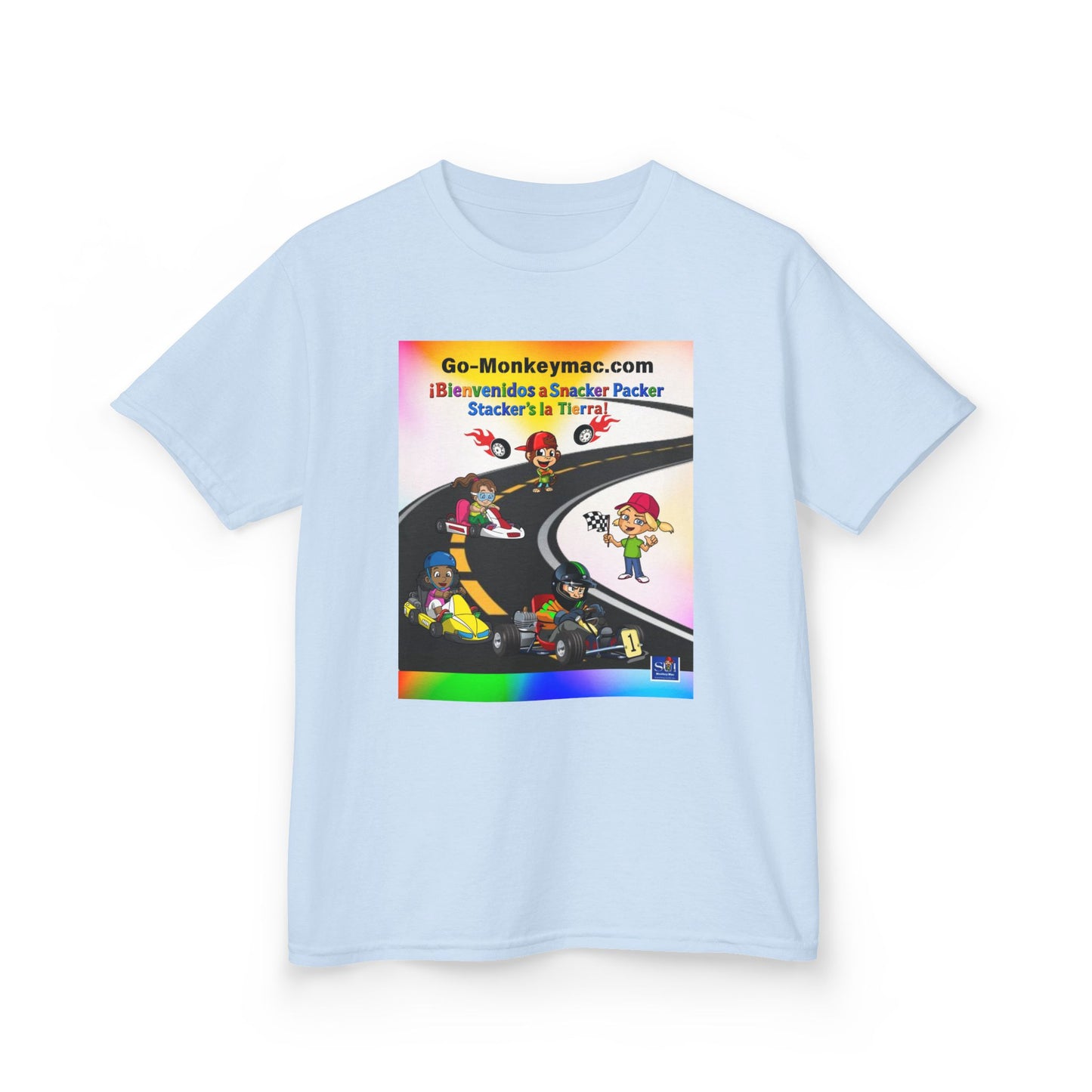 Kids T-Shirt - (Spanish) Road Rally Graphic Tee — Colorful Cartoon Racers