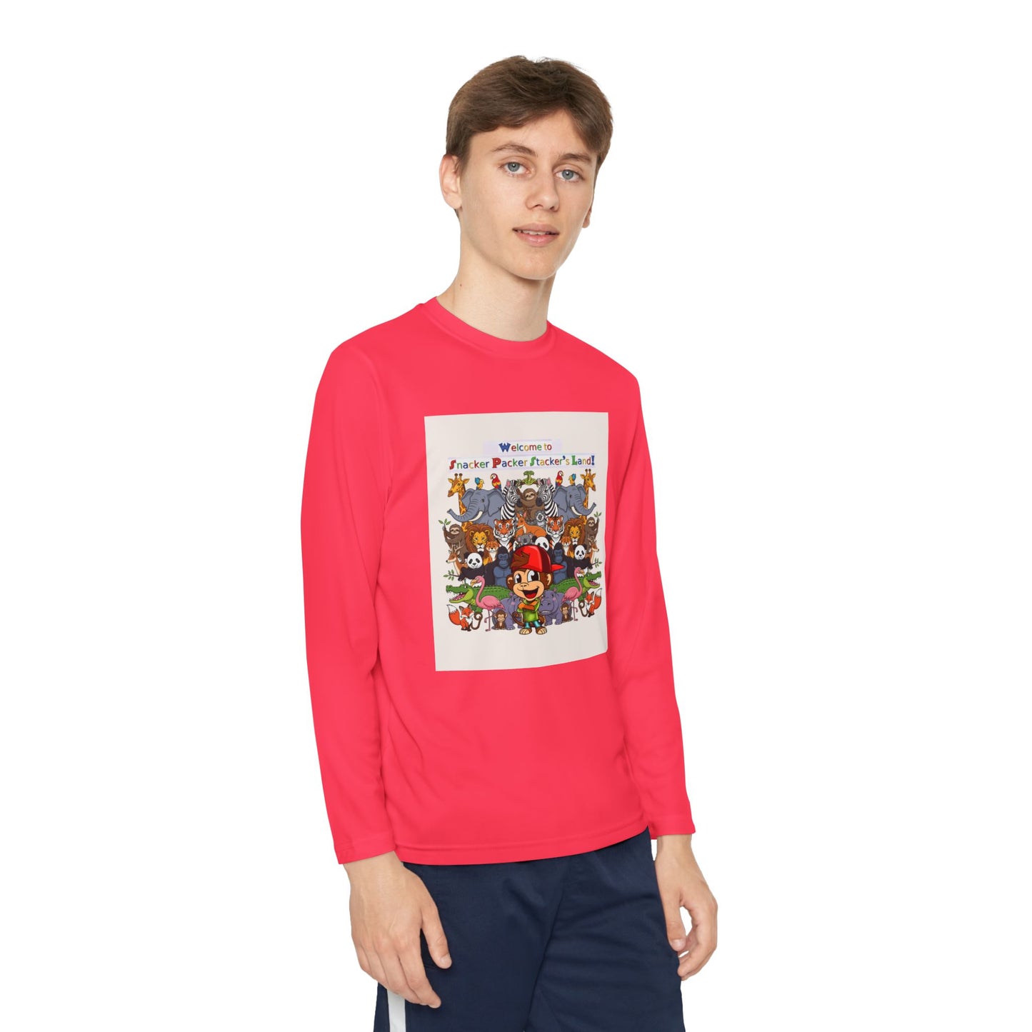 Youth Long Sleeve Competitor Tee with Fun Animal Design