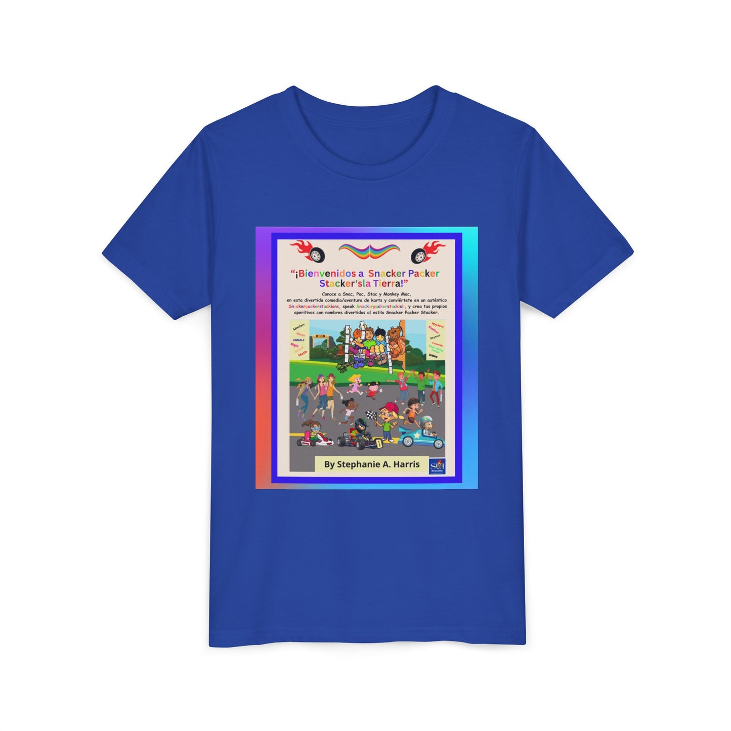 Youth Tee — (Spanish) ¡Diviértete escuchando el e-book de Monkey Mac!