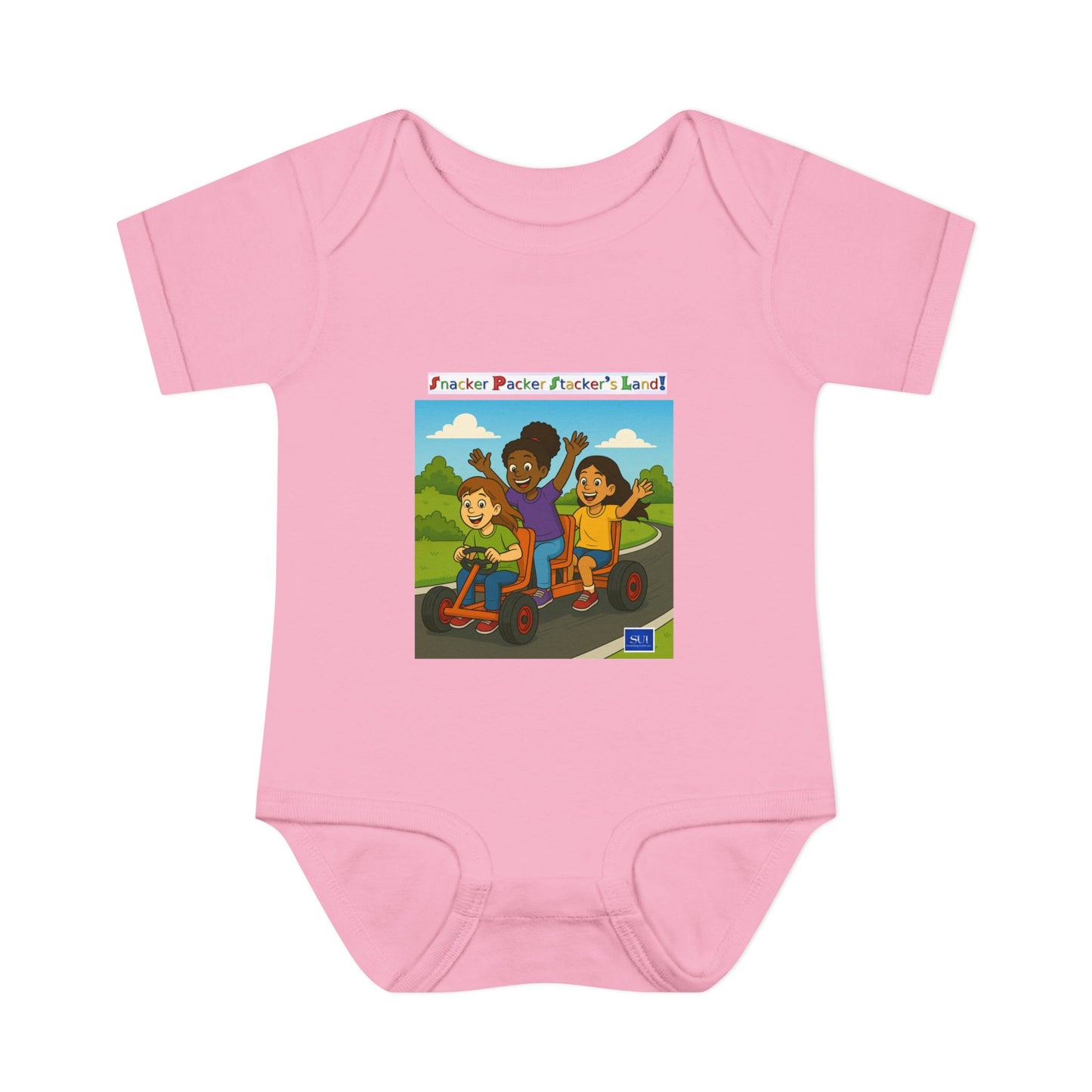 Playful Infant Bodysuit with Fun Cartoon Design