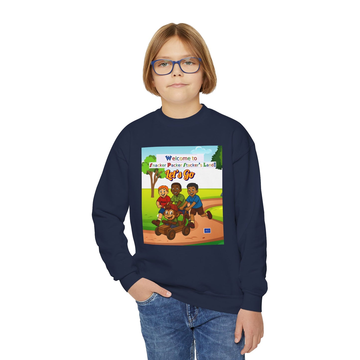 Kids' Cartoon Adventure Crewneck Sweatshirt