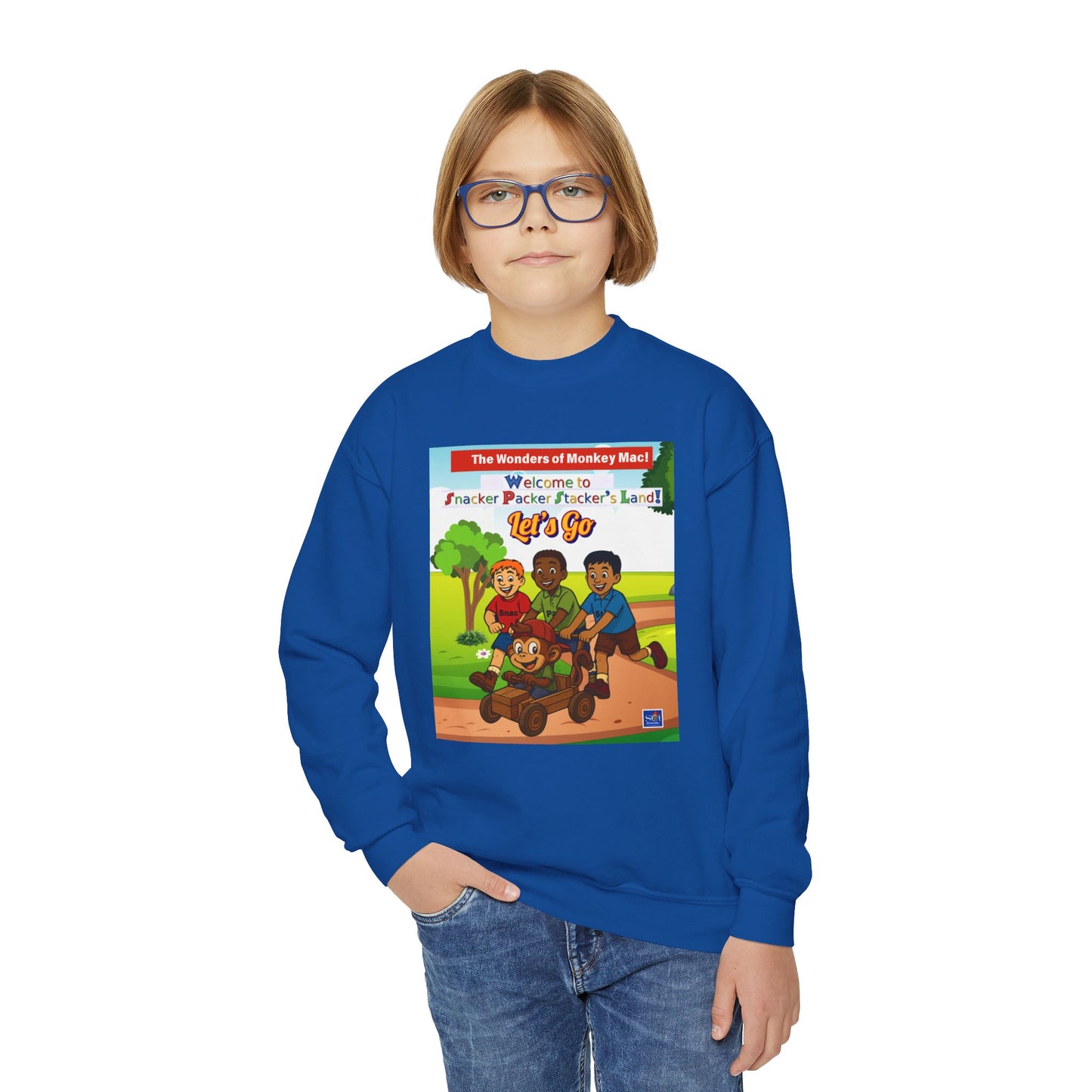 Kids' Cartoon Adventure Crewneck Sweatshirt