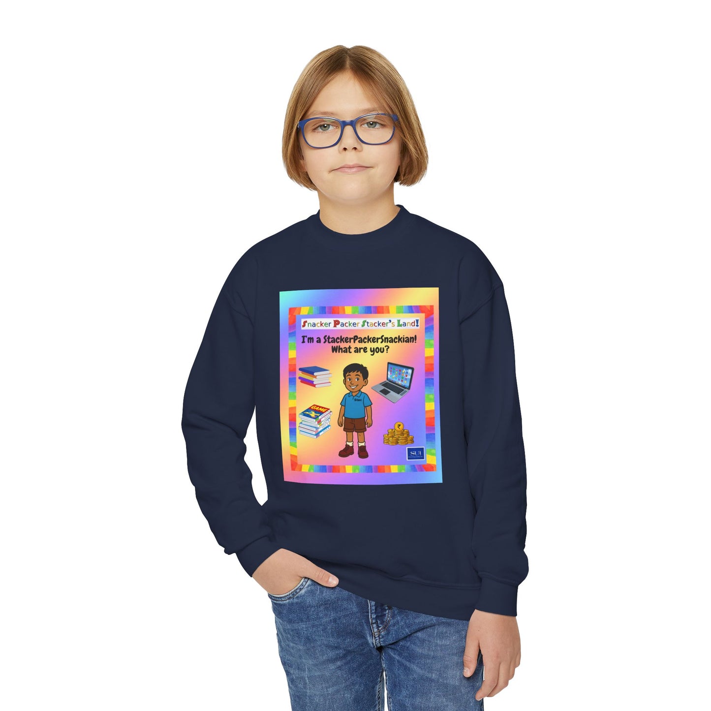 Youth Crewneck Sweatshirt - "I'm a Teacher's Favorite, What Are You?"