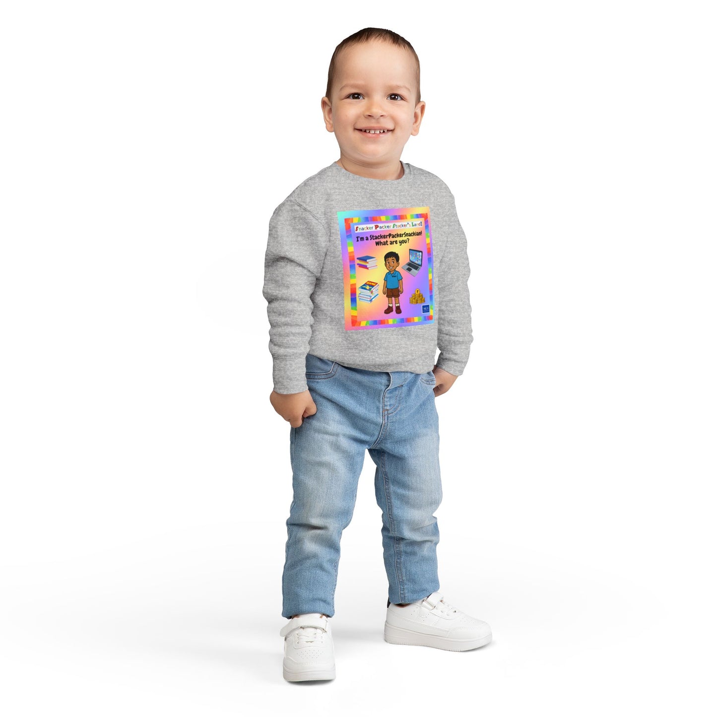 Toddler Sweatshirt - I'm a StackerPackerSnacker! Playful Kids Apparel