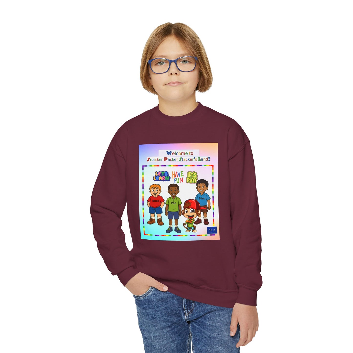 Youth Crewneck Sweatshirt - Welcome to Fun Land Design