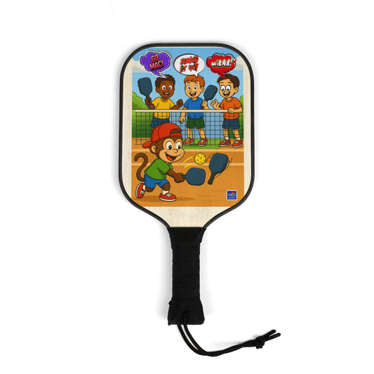 Kids' Pickleball Paddle Set - Fun Cartoon Monkey Design with Balls