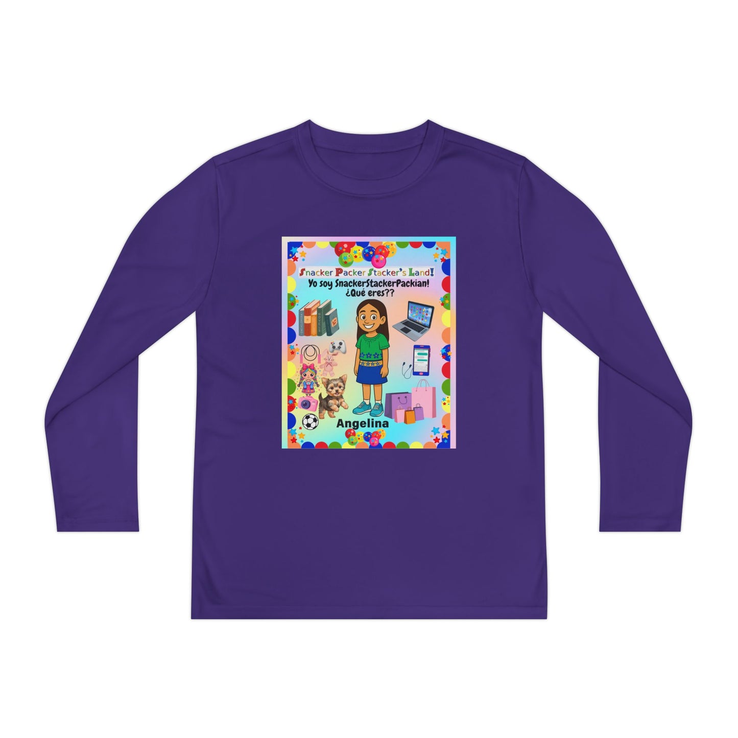Youth Long Sleeve Tee — Personalized 'Angelina' Birthday/School Celebration Design