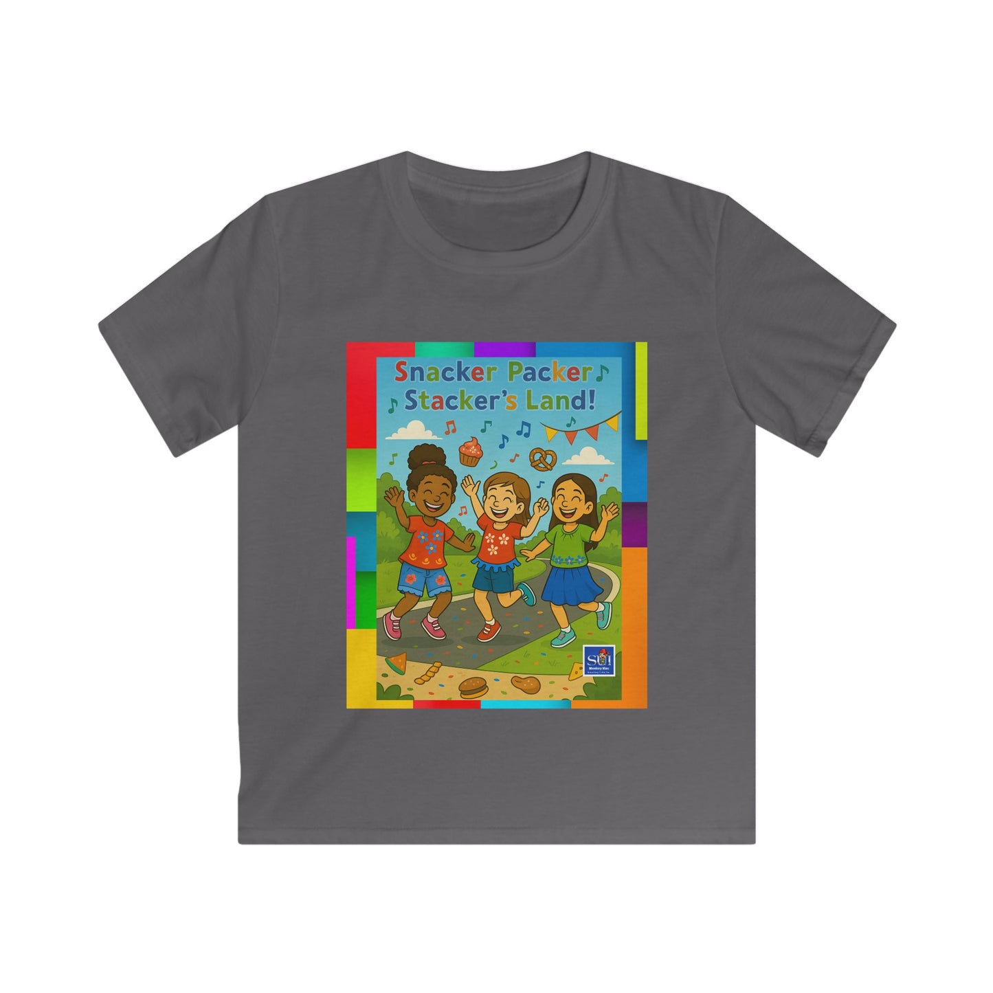 Smacker Packer Kids Softstyle Tee - Fun & Colorful Cartoon Design