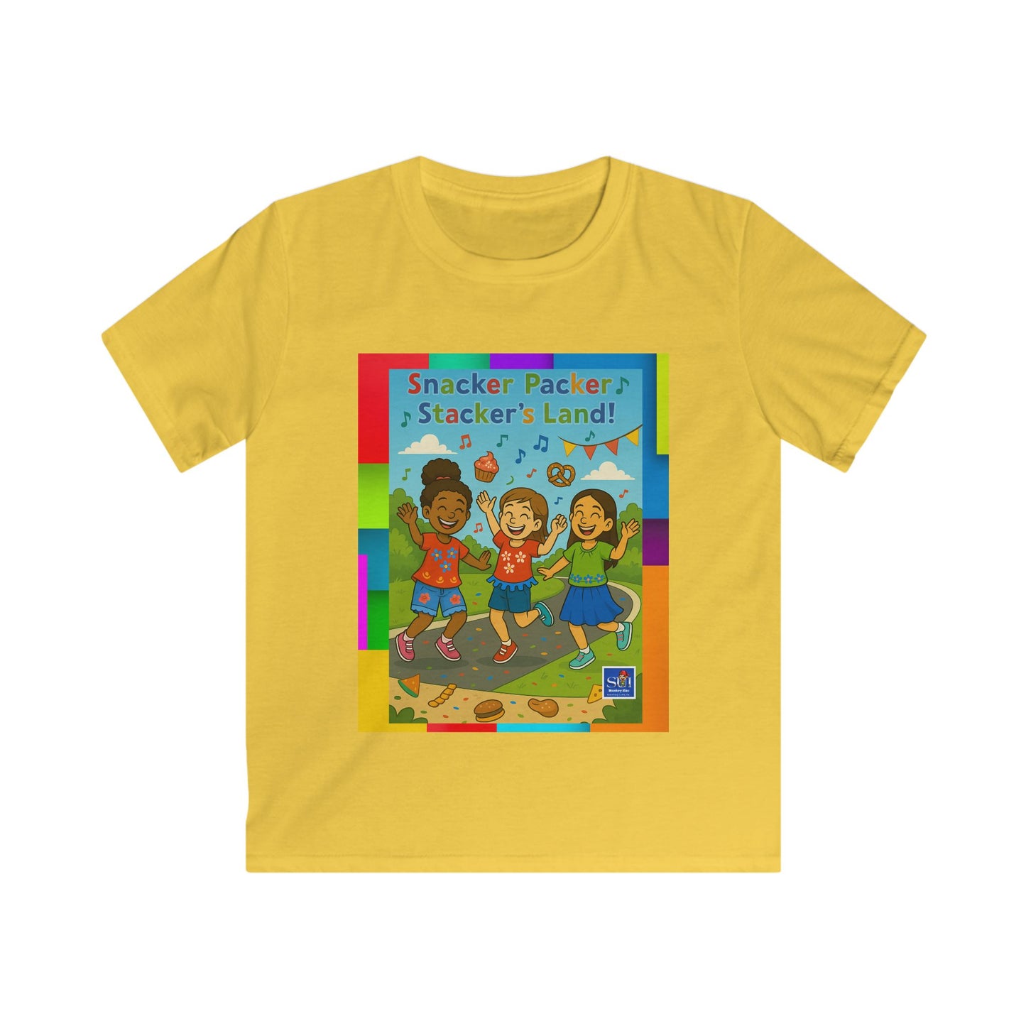 Smacker Packer Kids Softstyle Tee - Fun & Colorful Cartoon Design