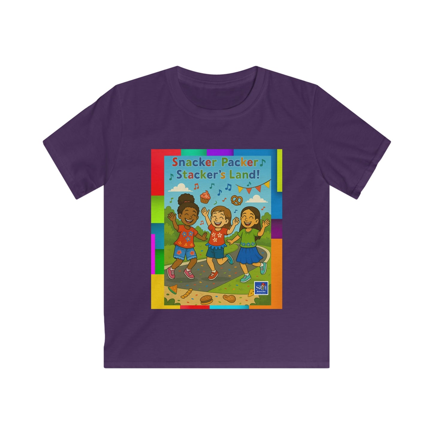 Smacker Packer Kids Softstyle Tee - Fun & Colorful Cartoon Design