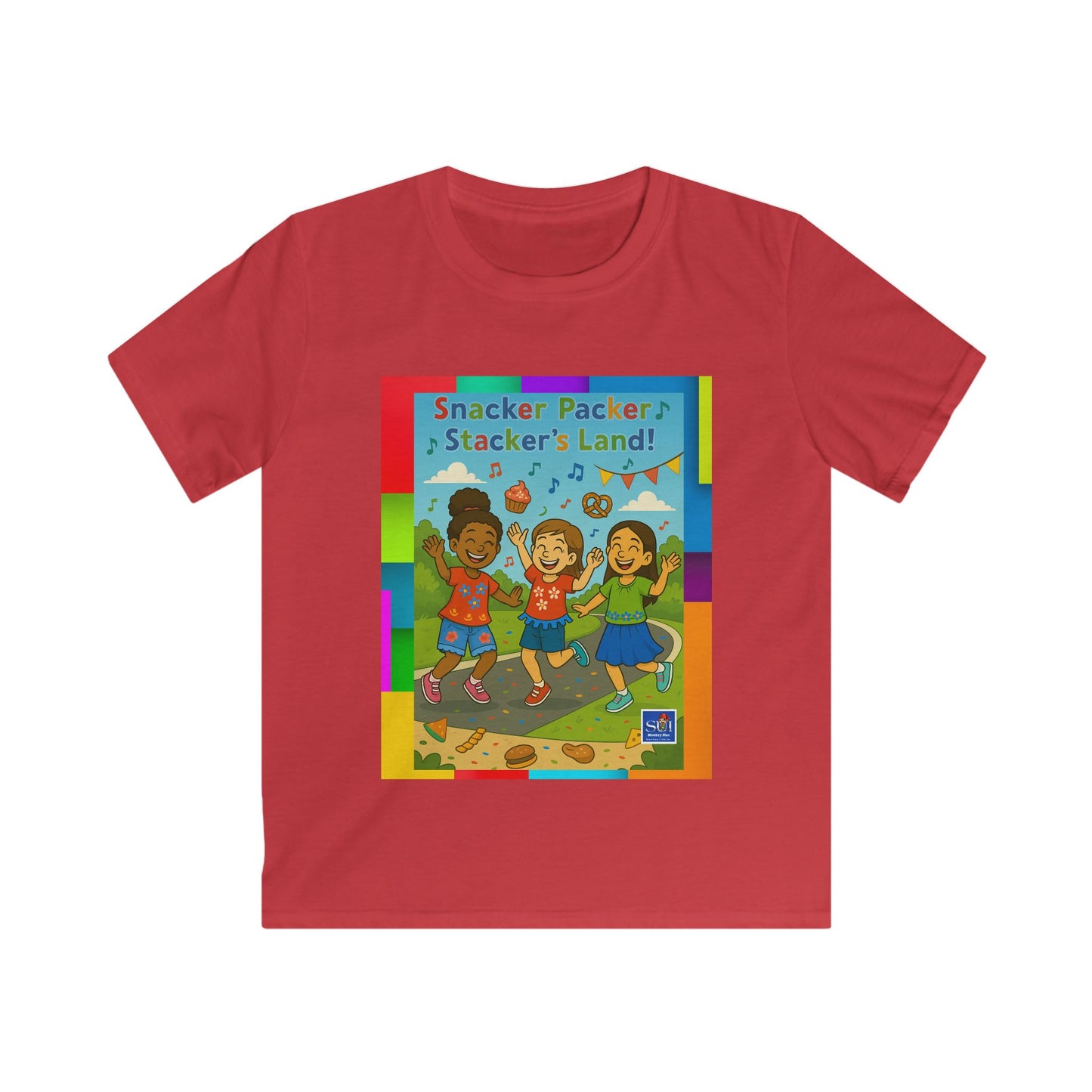 Smacker Packer Kids Softstyle Tee - Fun & Colorful Cartoon Design