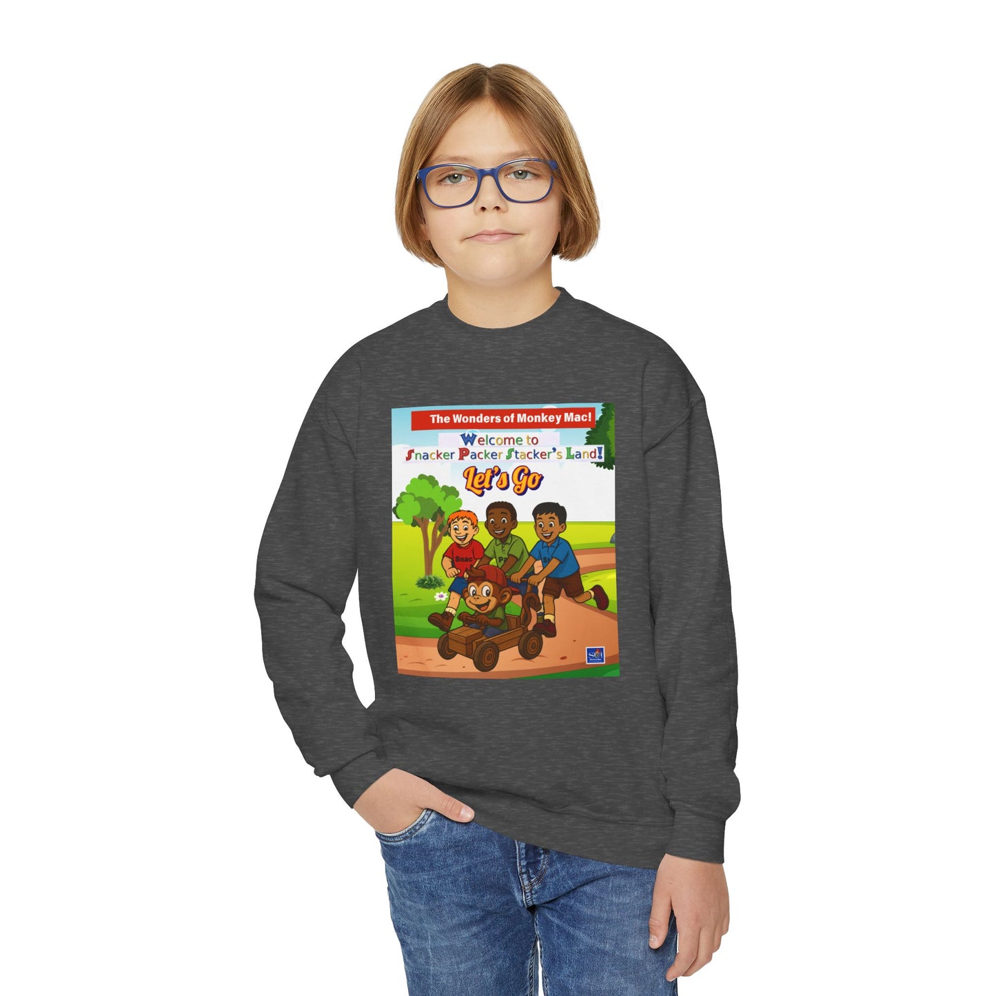 Kids' Cartoon Adventure Crewneck Sweatshirt