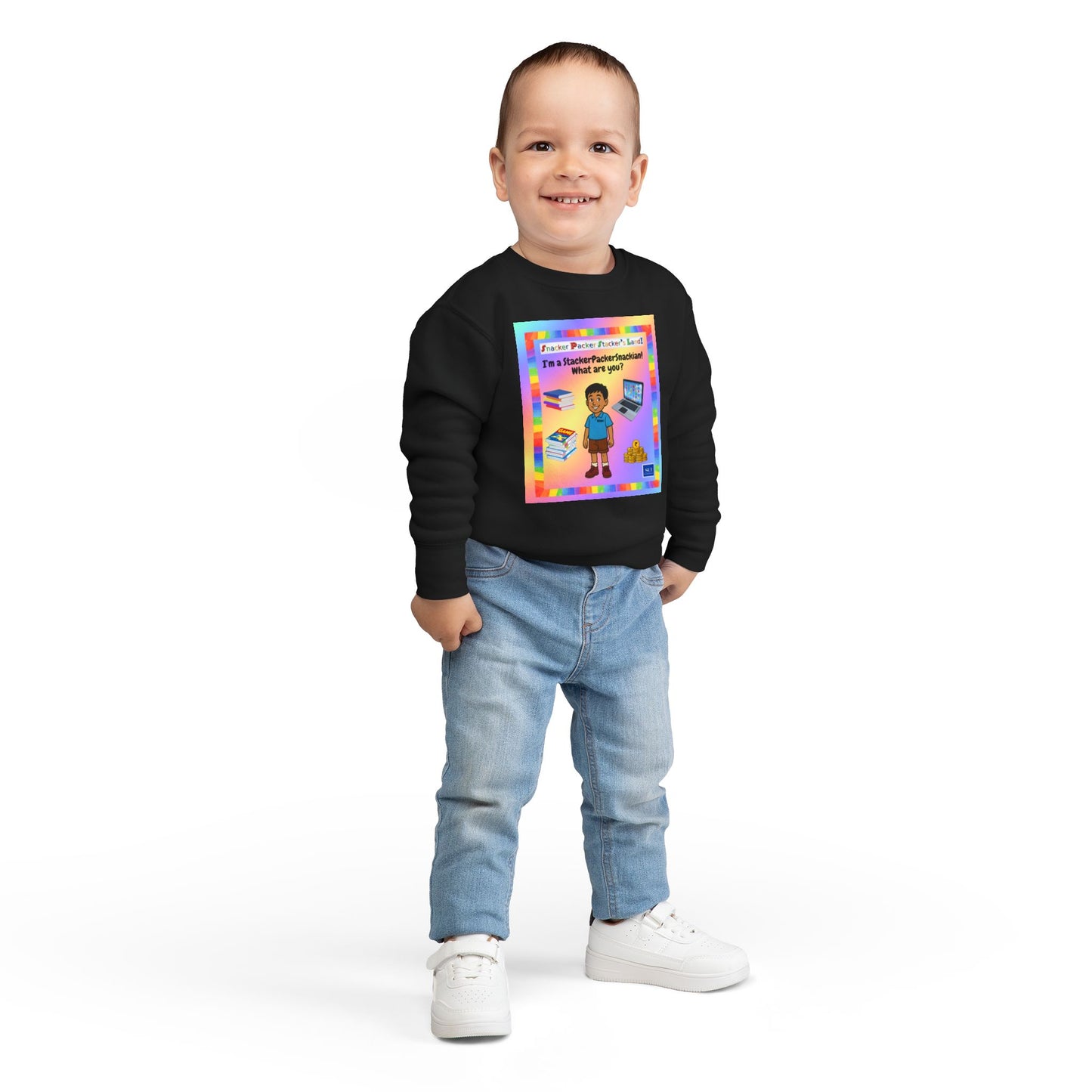 Toddler Sweatshirt - I'm a StackerPackerSnacker! Playful Kids Apparel