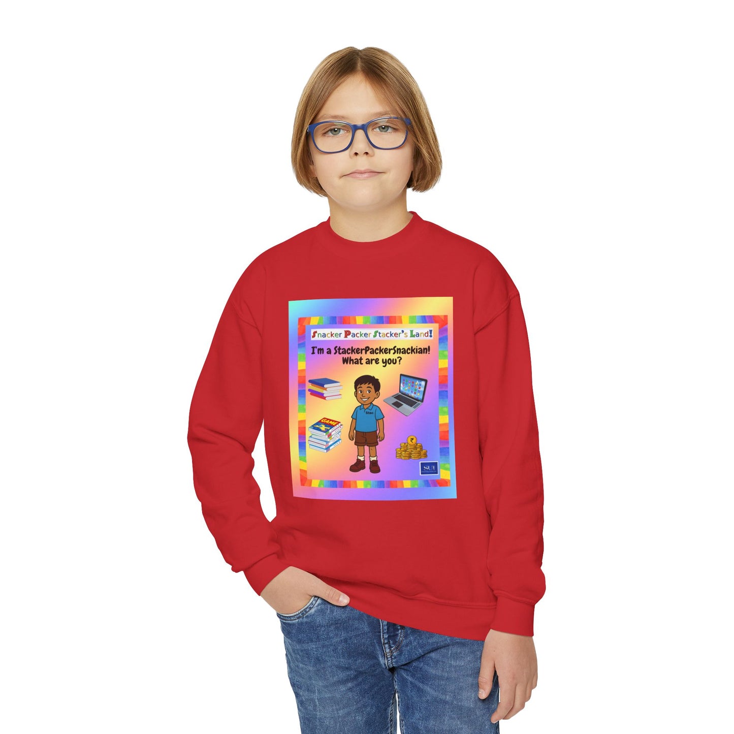 Youth Crewneck Sweatshirt - "I'm a Teacher's Favorite, What Are You?"