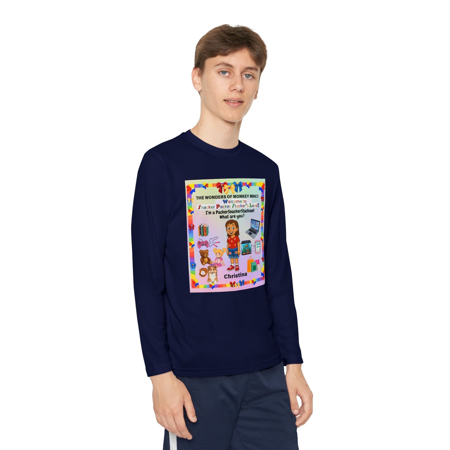 Youth Long Sleeve Tee — "I'm a Pantherchaser" Colorful Kids Reading & School Shirt