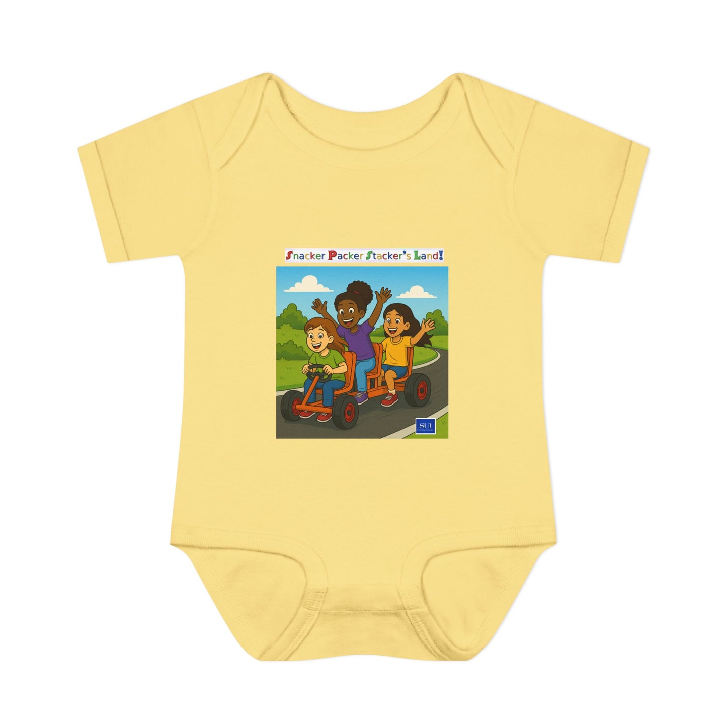 Playful Infant Bodysuit with Fun Cartoon Design