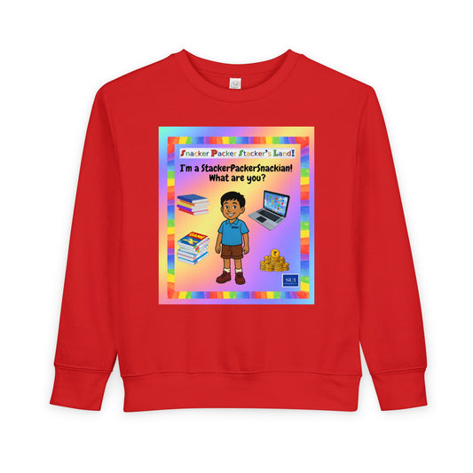 Toddler Sweatshirt - I'm a StackerPackerSnacker! Playful Kids Apparel