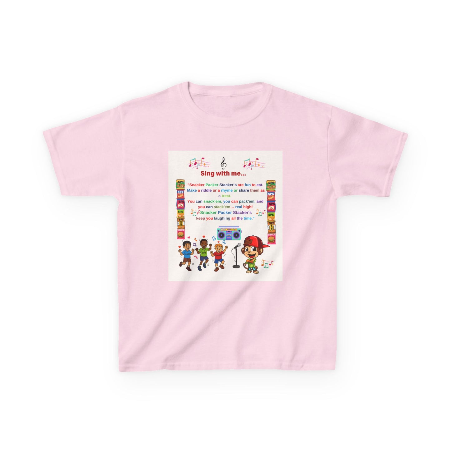 Kids Snacker Packer Stacker Snack Tee, Fun Food Shirt for Children, Snack Lover Gift, Kids Graphic Tee, Foodie T-shirt