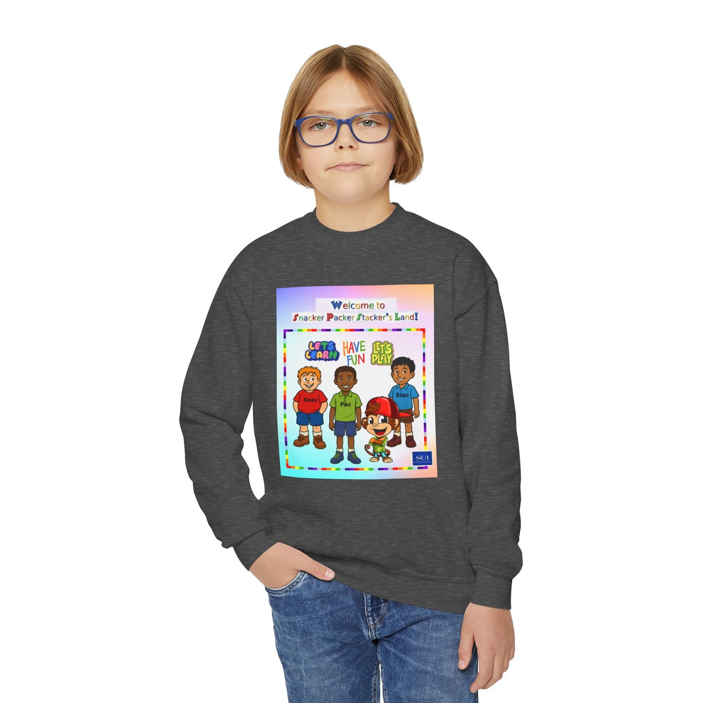 Youth Crewneck Sweatshirt - Welcome to Fun Land Design