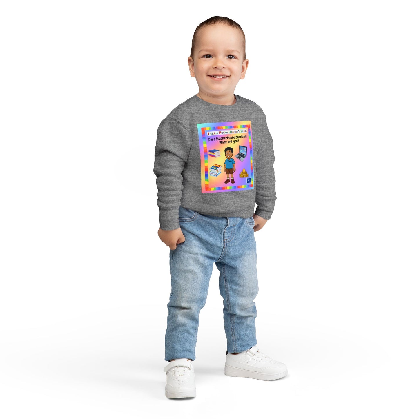 Toddler Sweatshirt - I'm a StackerPackerSnacker! Playful Kids Apparel