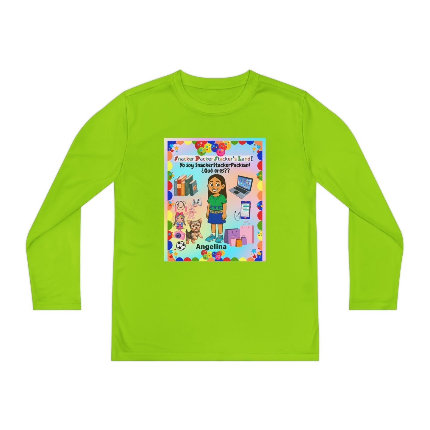 Youth Long Sleeve Tee — Personalized 'Angelina' Birthday/School Celebration Design
