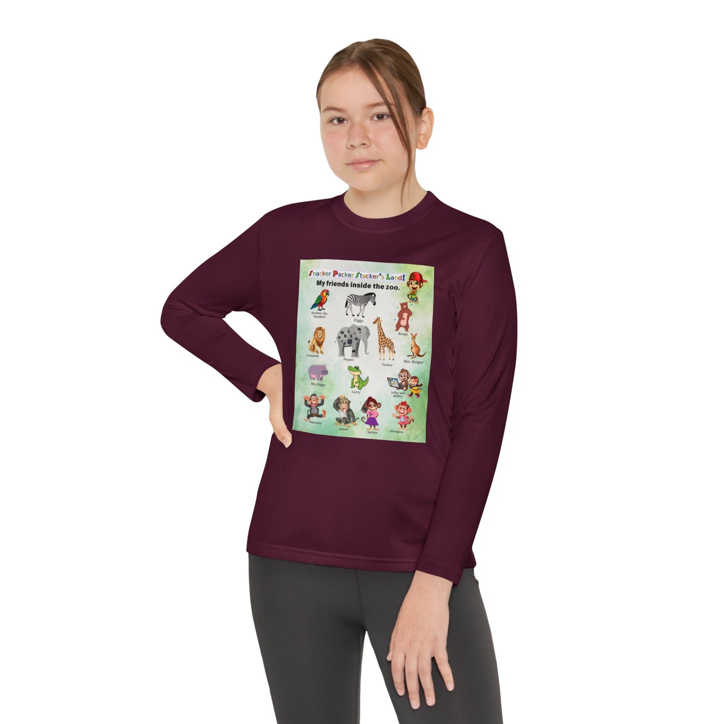 Youth Long Sleeve Competitor Tee - Animal Friends Adventure Design